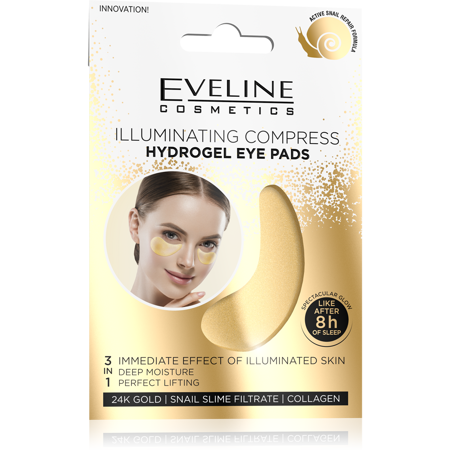 Eveline Hydrogel Eye Pads Hydrożelowe Płatki pod oczy - rozświetlający kompres -2szt
